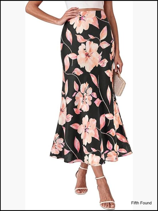 Dresses & Skirts - Silk-Like Maxi Skirt High Waisted A-Line Wedding Guest Party